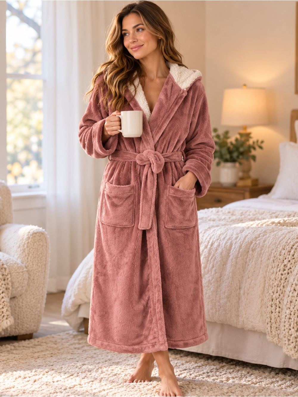 NEW WITH TAGS L.L.Bean Women’s Wicked Plush Robe in Washed Orchid, size Small